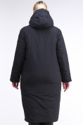 Оптом Куртка зимняя женская удлиненная черного цвета 112-919_701Ch в Перми, фото 4