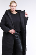 Оптом Куртка зимняя женская удлиненная черного цвета 112-919_701Ch в Новосибирске, фото 6