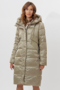 Оптом Пальто утепленное женское зимние бежевого цвета 11201B в Екатеринбурге, фото 14