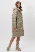 Оптом Пальто утепленное женское зимние бежевого цвета 11201B в Екатеринбурге, фото 2