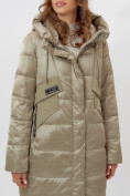 Оптом Пальто утепленное женское зимние бежевого цвета 11201B в Екатеринбурге, фото 15