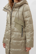Оптом Пальто утепленное женское зимние бежевого цвета 11201B в Екатеринбурге, фото 16