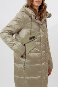 Оптом Пальто утепленное женское зимние бежевого цвета 11201B в Екатеринбурге, фото 17