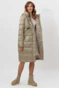 Оптом Пальто утепленное женское зимние бежевого цвета 11201B в Екатеринбурге, фото 5
