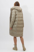 Оптом Пальто утепленное женское зимние бежевого цвета 11201B в Екатеринбурге, фото 8