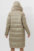 Оптом Пальто утепленное женское зимние бежевого цвета 11201B в Екатеринбурге, фото 9