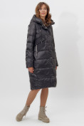 Оптом Пальто утепленное женское зимние черного цвета 11201Ch в Екатеринбурге, фото 3