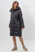 Оптом Пальто утепленное женское зимние черного цвета 11201Ch в Екатеринбурге, фото 5