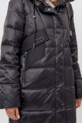 Оптом Пальто утепленное женское зимние черного цвета 11201Ch в Екатеринбурге, фото 7