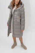 Оптом Пальто утепленное женское зимние светло-серого цвета 11201SS в Екатеринбурге, фото 12