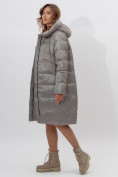 Оптом Пальто утепленное женское зимние светло-серого цвета 11201SS в Екатеринбурге, фото 6