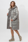 Оптом Пальто утепленное женское зимние светло-серого цвета 11201SS в Екатеринбурге, фото 8