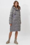 Оптом Пальто утепленное женское зимние серого цвета 11201Sr в Екатеринбурге, фото 12