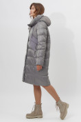 Оптом Пальто утепленное женское зимние серого цвета 11201Sr в Екатеринбурге, фото 14
