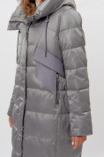 Оптом Пальто утепленное женское зимние серого цвета 11201Sr в Екатеринбурге, фото 16