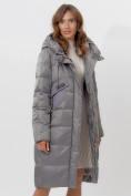 Оптом Пальто утепленное женское зимние серого цвета 11201Sr в Екатеринбурге, фото 6
