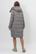 Оптом Пальто утепленное женское зимние серого цвета 11201Sr в Екатеринбурге, фото 7
