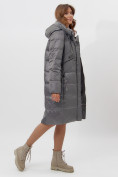 Оптом Пальто утепленное женское зимние темно-серого цвета 11201TC в Екатеринбурге, фото 13