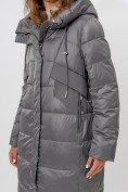 Оптом Пальто утепленное женское зимние темно-серого цвета 11201TC в Екатеринбурге, фото 7