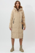 Оптом Пальто утепленное женское зимние бежевого цвета 11207B в Екатеринбурге, фото 12