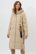 Оптом Пальто утепленное женское зимние бежевого цвета 11207B в Екатеринбурге, фото 13
