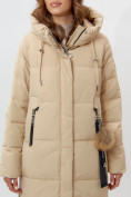 Оптом Пальто утепленное женское зимние бежевого цвета 11207B в Екатеринбурге, фото 16