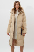 Оптом Пальто утепленное женское зимние бежевого цвета 11207B в Екатеринбурге, фото 2