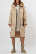 Оптом Пальто утепленное женское зимние бежевого цвета 11207B в Екатеринбурге, фото 8