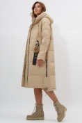Оптом Пальто утепленное женское зимние бежевого цвета 11207B в Екатеринбурге, фото 9