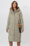 Оптом Пальто утепленное женское зимние бирюзового цвета 11207Br в Екатеринбурге, фото 3