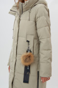 Оптом Пальто утепленное женское зимние бирюзового цвета 11207Br в Екатеринбурге, фото 7
