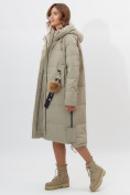 Оптом Пальто утепленное женское зимние бирюзового цвета 11207Br в Екатеринбурге, фото 12