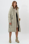 Оптом Пальто утепленное женское зимние бирюзового цвета 11207Br в Екатеринбурге, фото 15