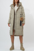 Оптом Пальто утепленное женское зимние бирюзового цвета 11207Br в Екатеринбурге, фото 17