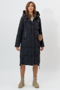 Оптом Пальто утепленное женское зимние черного цвета 11207Ch в Екатеринбурге