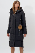 Оптом Пальто утепленное женское зимние черного цвета 11207Ch в Екатеринбурге, фото 4