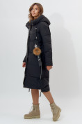 Оптом Пальто утепленное женское зимние черного цвета 11207Ch в Екатеринбурге, фото 3