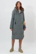 Оптом Пальто утепленное женское зимние цвета хаки 11207Kh в Екатеринбурге