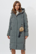 Оптом Пальто утепленное женское зимние цвета хаки 11207Kh в Екатеринбурге, фото 12
