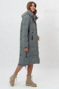 Оптом Пальто утепленное женское зимние цвета хаки 11207Kh в Екатеринбурге, фото 3