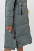 Оптом Пальто утепленное женское зимние цвета хаки 11207Kh в Екатеринбурге, фото 15