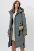 Оптом Пальто утепленное женское зимние цвета хаки 11207Kh в Екатеринбурге, фото 7