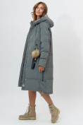 Оптом Пальто утепленное женское зимние цвета хаки 11207Kh в Екатеринбурге, фото 8