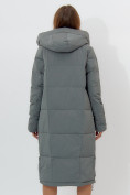Оптом Пальто утепленное женское зимние цвета хаки 11207Kh в Екатеринбурге, фото 16
