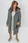 Оптом Пальто утепленное женское зимние цвета хаки 11207Kh в Екатеринбурге, фото 10