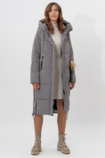 Оптом Пальто утепленное женское зимние серого цвета 11207Sr в Екатеринбурге, фото 9