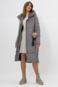 Оптом Пальто утепленное женское зимние серого цвета 11207Sr в Екатеринбурге, фото 16