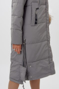 Оптом Пальто утепленное женское зимние серого цвета 11207Sr в Екатеринбурге, фото 7