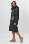 Оптом Пальто утепленное женское зимние темно-зеленого цвета 11207TZ в Екатеринбурге, фото 12