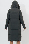 Оптом Пальто утепленное женское зимние темно-зеленого цвета 11207TZ в Екатеринбурге, фото 16